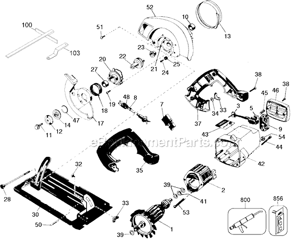 Page A Diagram and Parts List for 7391 Type 4 Black and Decker Circular Saw